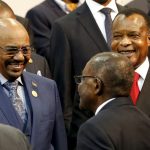 Le président soudanais, lors de sa visite en Afrique du Sud. D. R.